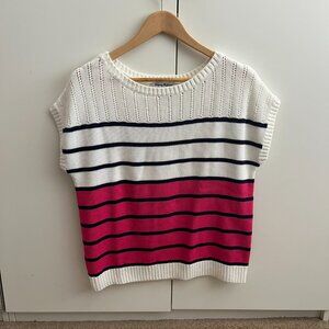 TOMMY BAHAMA Women's Pink/Navy/White Striped Knit Top - XS